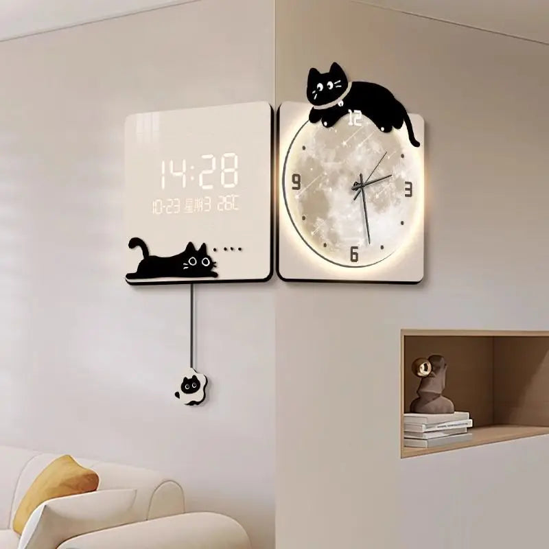Modern Corner Wall Clock Large Interior Wall Clock Led Digital Watch Luxury Living Room Decorations Home Decoration Accessories